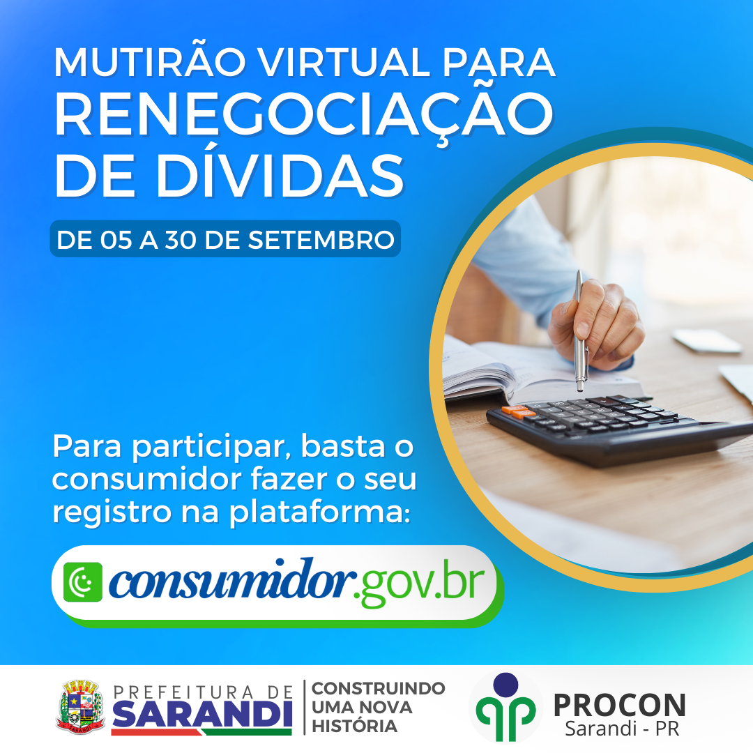 Mutirão Online de renegociação de dívidas